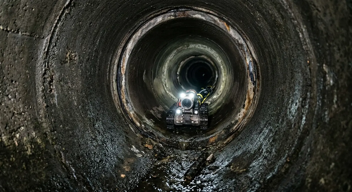 Robotic sewer camera inspecting pipe interior for Sewer Line Repair in Idylwood